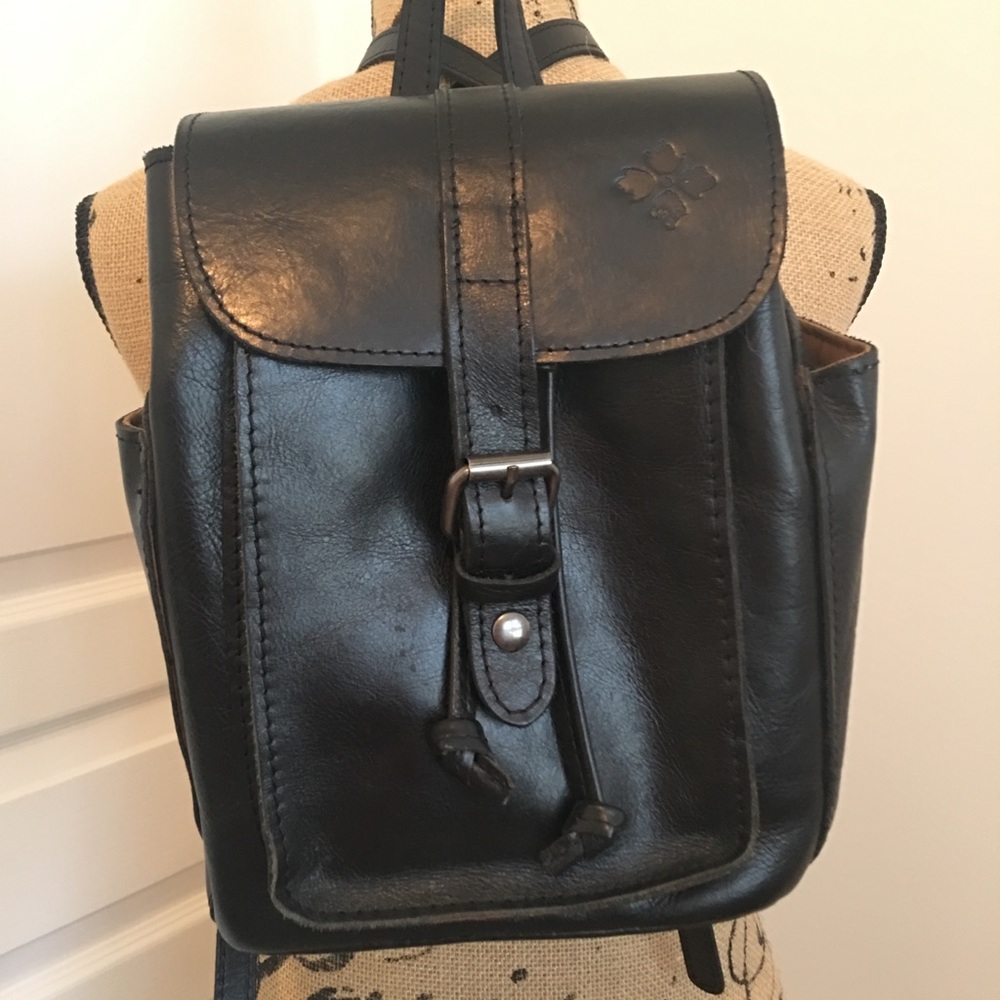 Patricia Nash Black Leather Backpack